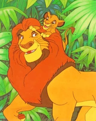Mufasa And Simba Lion King paint by numbers