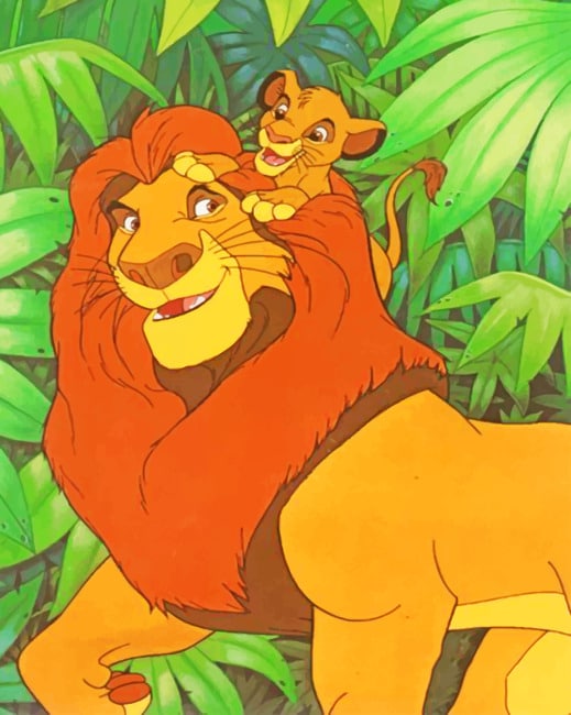 Mufasa And Simba Lion King paint by numbers