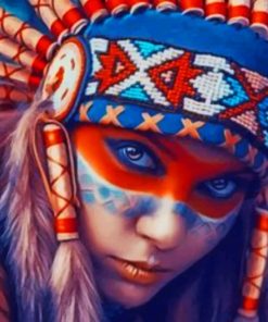 Close Up Native American Girl painting by numbers