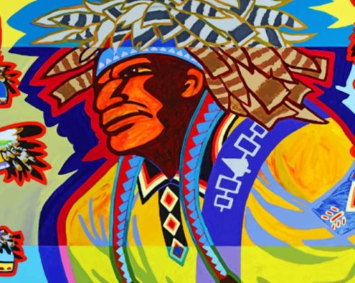Native Indian American paint by numbers