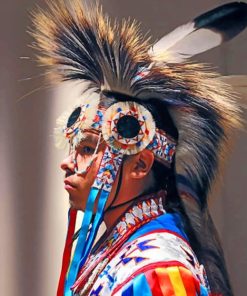 Native American Man Side Picture paint by numbers