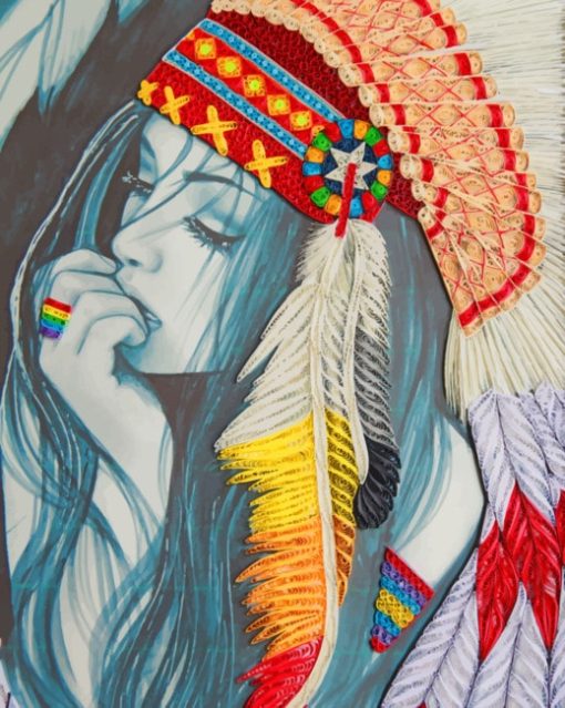 Native American Modern Art painting by numbers