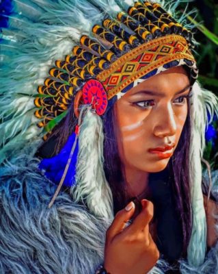 Native American Girl painting by numbers