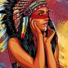 Colorful Native Indian Woman paint by numbers