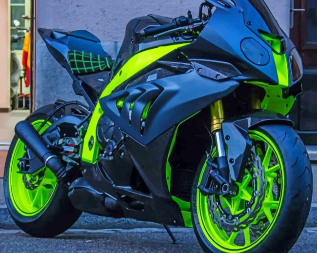 Neon Sport Bike painting by numbers