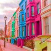 Colorful Victorian Terraced Houses painting by numbers