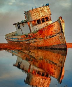 Old Shipwreck paint by numbers