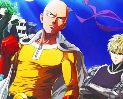 Saitama From One Punch Man paint by numbers