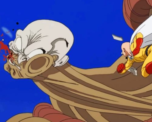 Saitama Punching A Monster paint by numbers