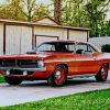 Orange Cuda 1970 paint by numbers