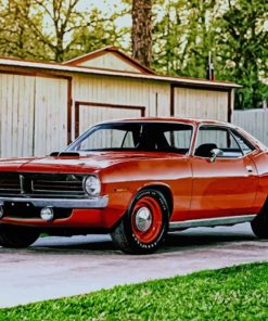 Orange Cuda 1970 paint by numbers