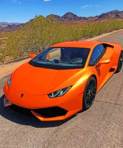 Orange Lamborghini painting by numbers