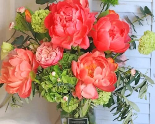 Pack Of pink Flowers painting by numbers
