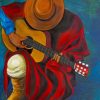 Painting Of Man Playing Guitar painting by numbers