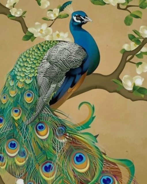 Painting Of Peafowl painting by numbers