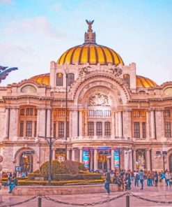 palacio de bellas artes Mexico paint by numbers