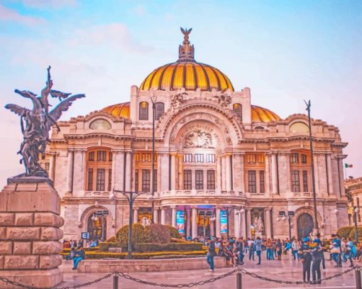 palacio de bellas artes Mexico paint by numbers