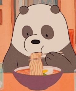 Panda Bear Eating Noodles painting by numbers