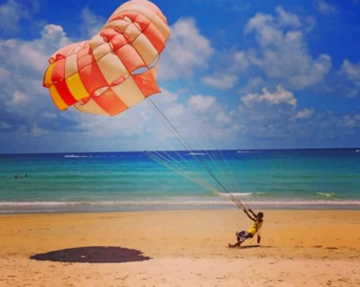 Parachute In The Beach paint by numbers