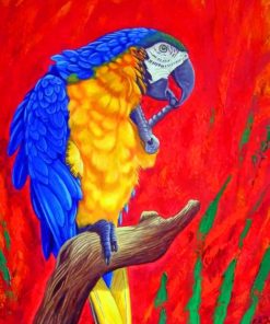 Colorful Parrot Drawing paint by numbers