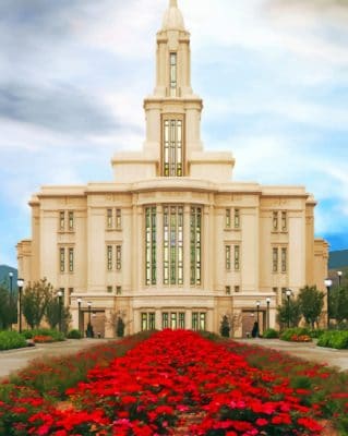 Payson Utah Temple paint by numbers