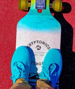 Person Standing On Krytonics Long Board painting by numbers