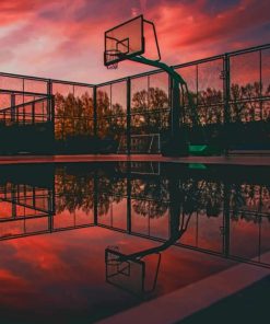 Basket Ball Court Silhouette paint by numbers