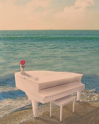 Piano On The Beach painting by numbers