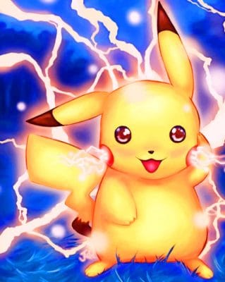 Pikachu Electricity paint by numbers