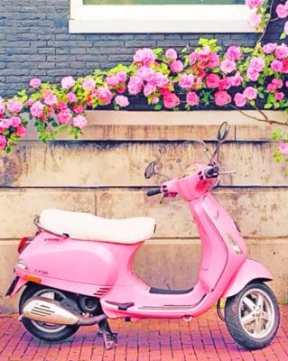 Pink Scooter paint by numbers