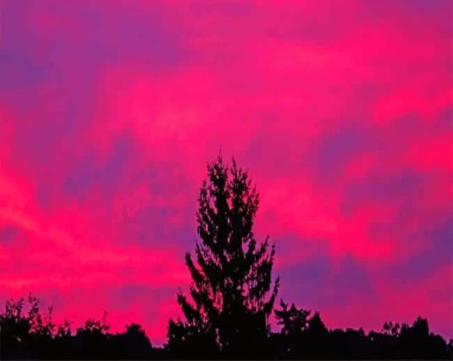 Sunset With Pink Clouds paint by numbers