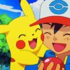 Ash And Pika Chu paint by numbers