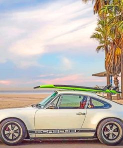 Porsche Targa In Beach paint by numbers