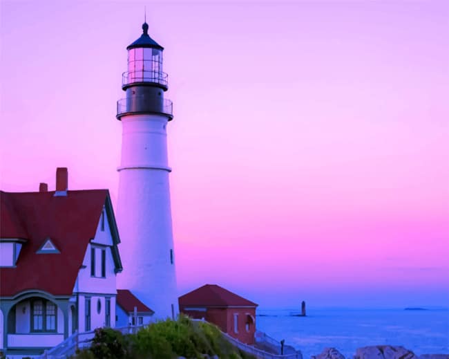 Portland Head Lighthouse paint by numbers