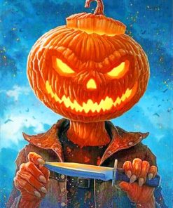 Pumpkin Head paint by numbers