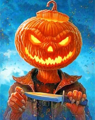 Pumpkin Head paint by numbers