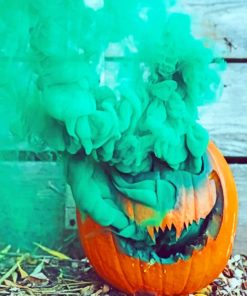 Pumpkin With Smoke Bomb paint by numbers