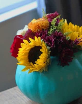 Pumpkin Flower Vase paint by numbers