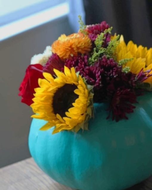 Pumpkin Flower Vase paint by numbers