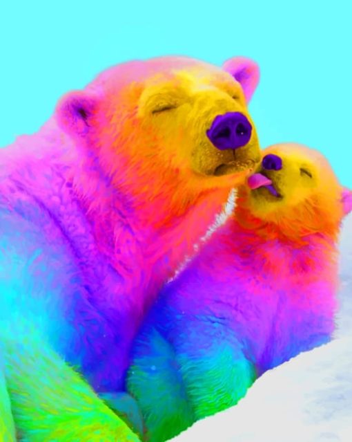 Rainbow Bears painting by numbers