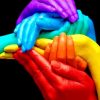 Rainbow Hands painting by numbers