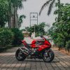 Red BMW Motorcycle paint by numbers