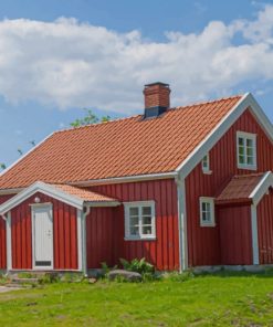 Red Barn House paint by numbers