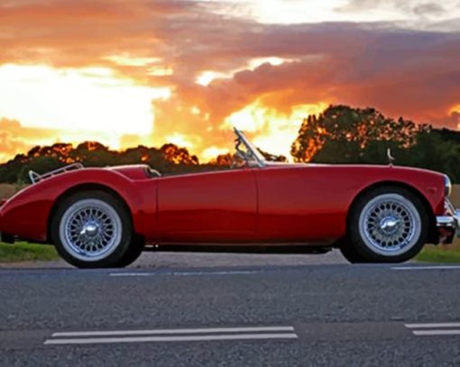 Red Classic Convertible paint by numbers