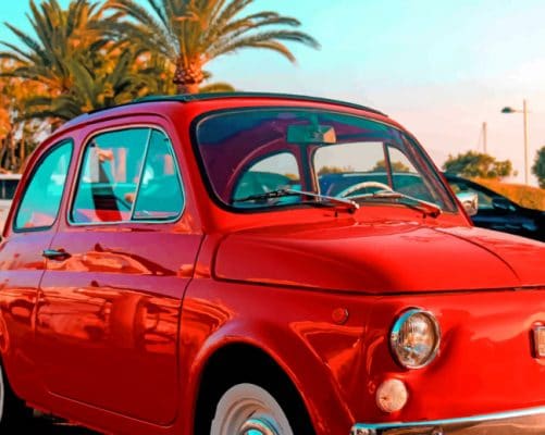 Red Fiat Car paint by numbers