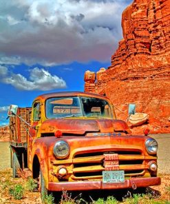 Red Rocks And Truck painting by numbers