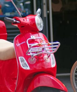 Red Scooter In The Street paint by numbers