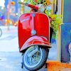 Red Classic Scooter paint by numbers