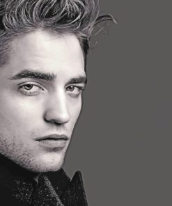 Black And White Robert Pattinson painting by numbers