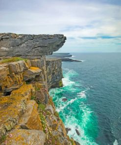 Rock Cliff With Cloudy Sky painting by numbers